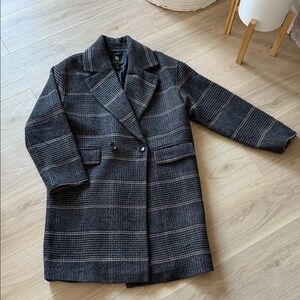 NEW- House of Harlow 1960 Wool Blend Plaid Coat